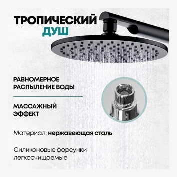 Душевая система скрытого монтажа Grocenberg GB5090 Черный матовый