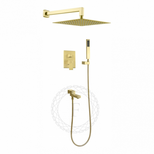 Душевая система скрытого монтажа FILARETE Fing FL1040 (Матовое золото)