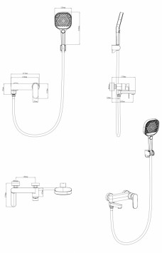 Смеситель для ванны FILARETE FL2130BL Черный матовый