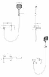 Смеситель для ванны FILARETE FL2130BG Графит