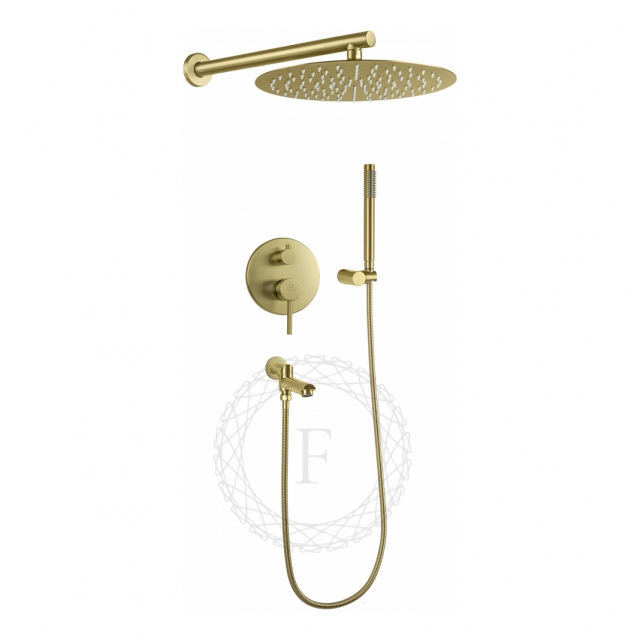 Душевая система скрытого монтажа FILARETE Roun FL1020 (Матовое золото)