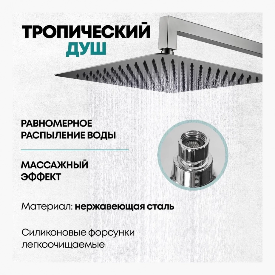 Душевая система скрытого монтажа Grocenberg GB5089BG-3 Графит