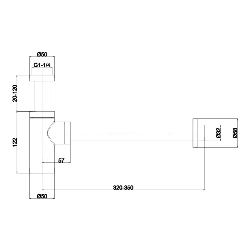 Сифон для раковины FILARETE FL70 (Хром)