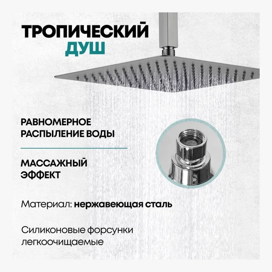 Душевая система скрытого монтажа Grocenberg GB5089BG-4 Графит
