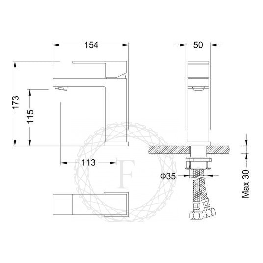 Cмеситель для раковины FILARETE Fing FL5040 (Никель)