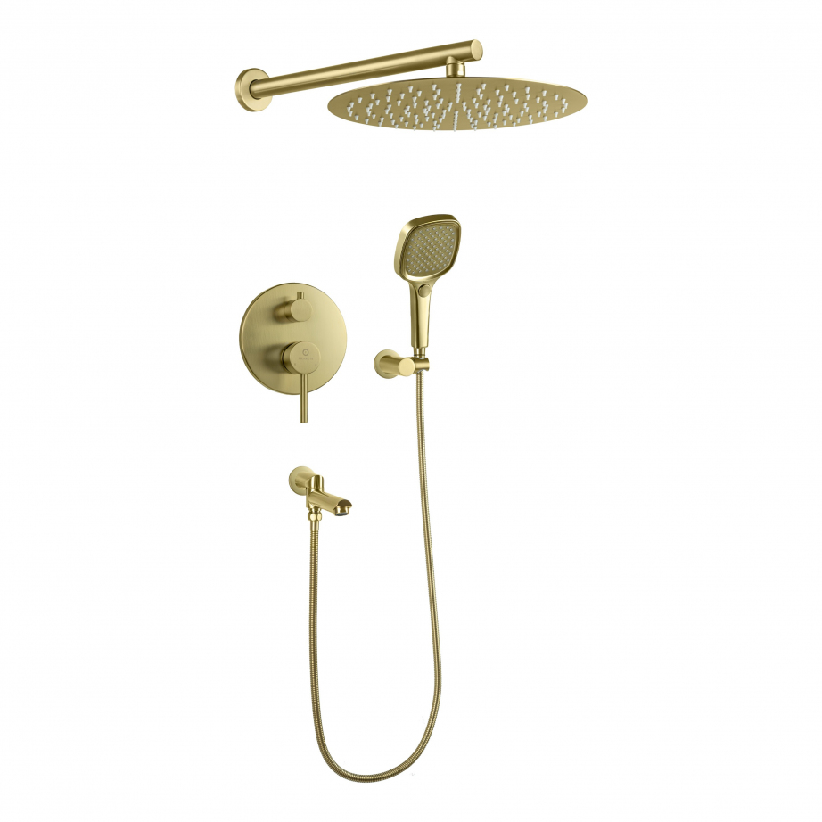 Душевая система скрытого монтажа FILARETE Roun FL1026 (Матовое золото)