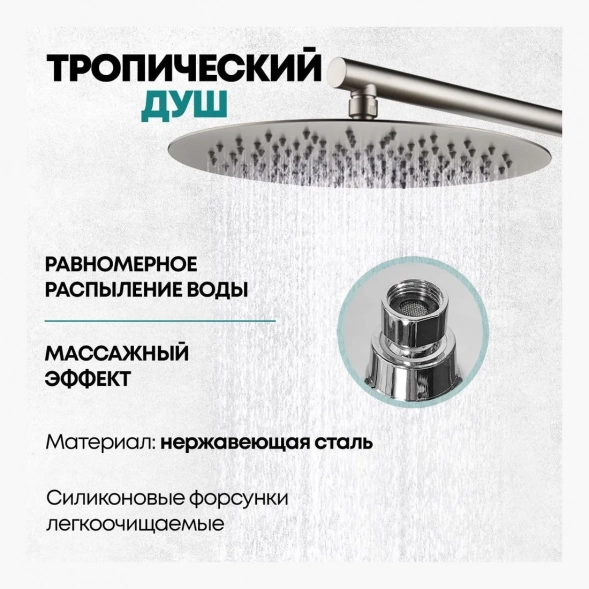 Душевая система скрытого монтажа Grocenberg GB5099NK-1 Никель